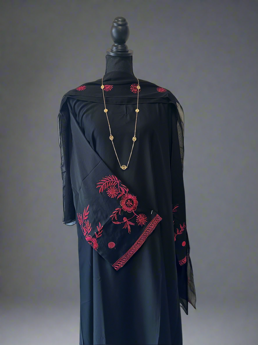Sleeve embroidered abayas