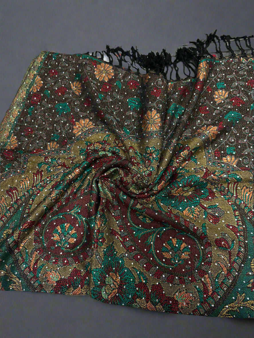 100% pure pashmina- rhinestone
