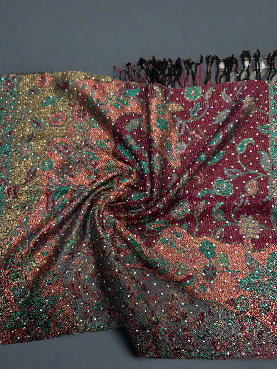 100% pure pashmina- rhinestone