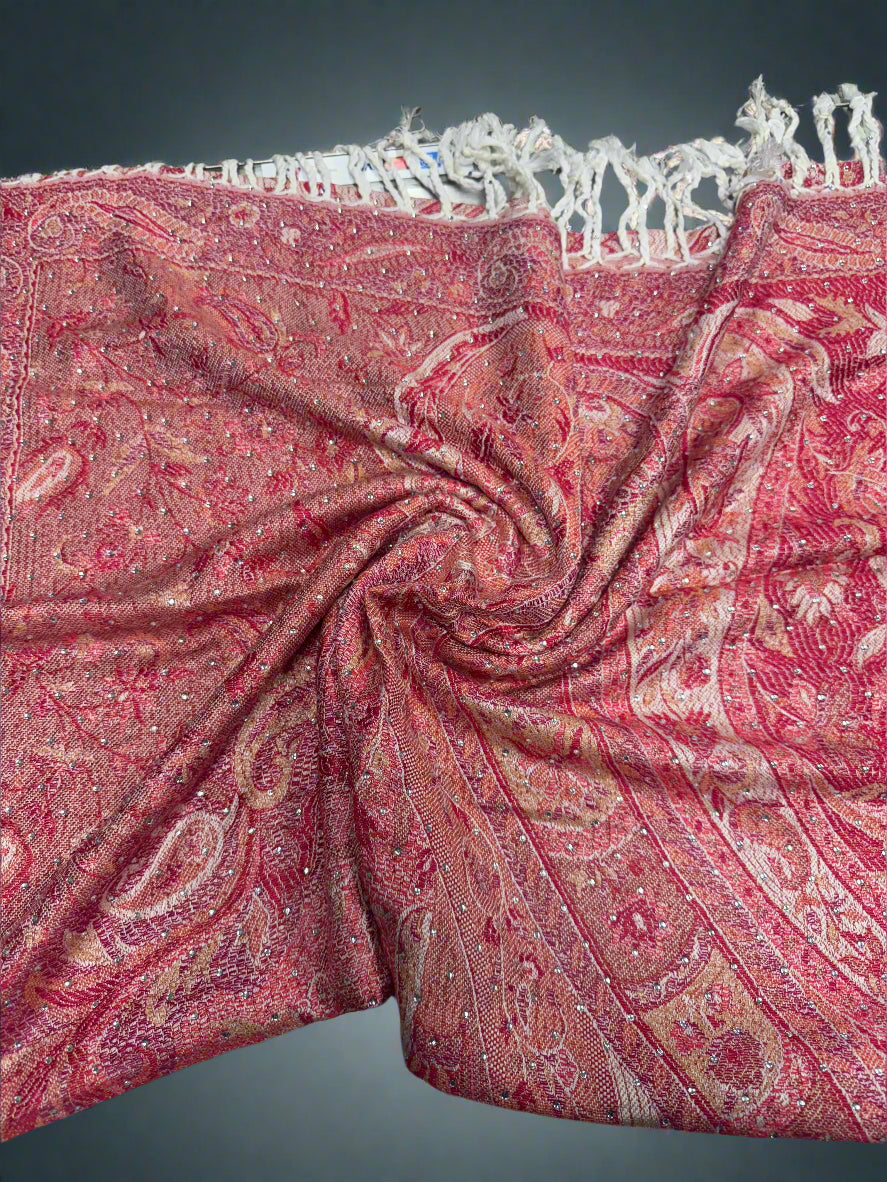 100% pure pashmina- rhinestone