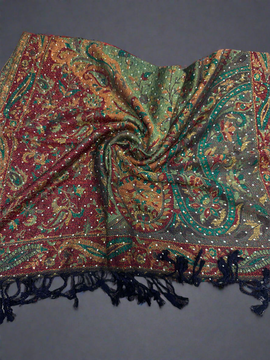 100% pure pashmina- rhinestone