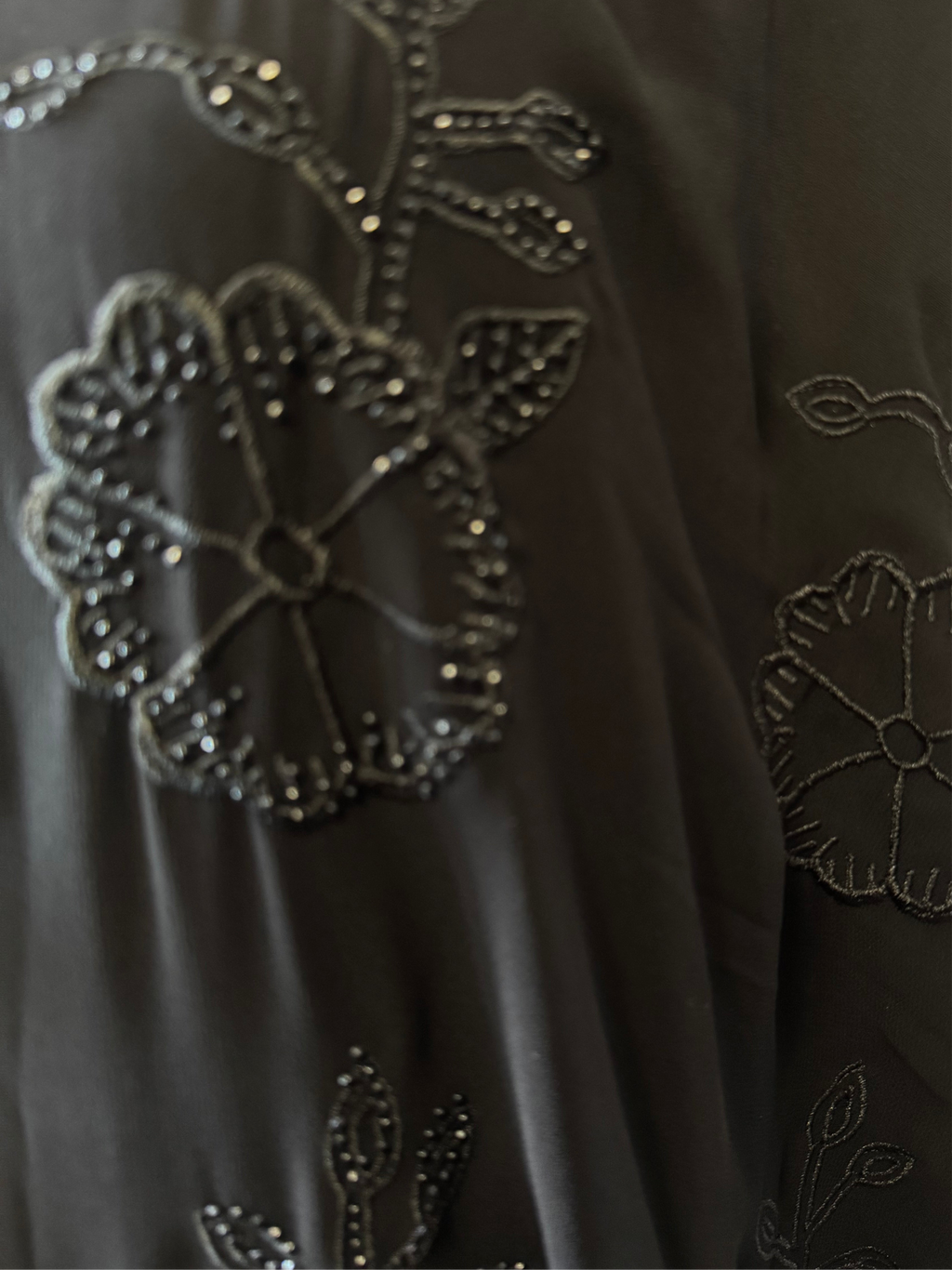 Black rhinestone abaya