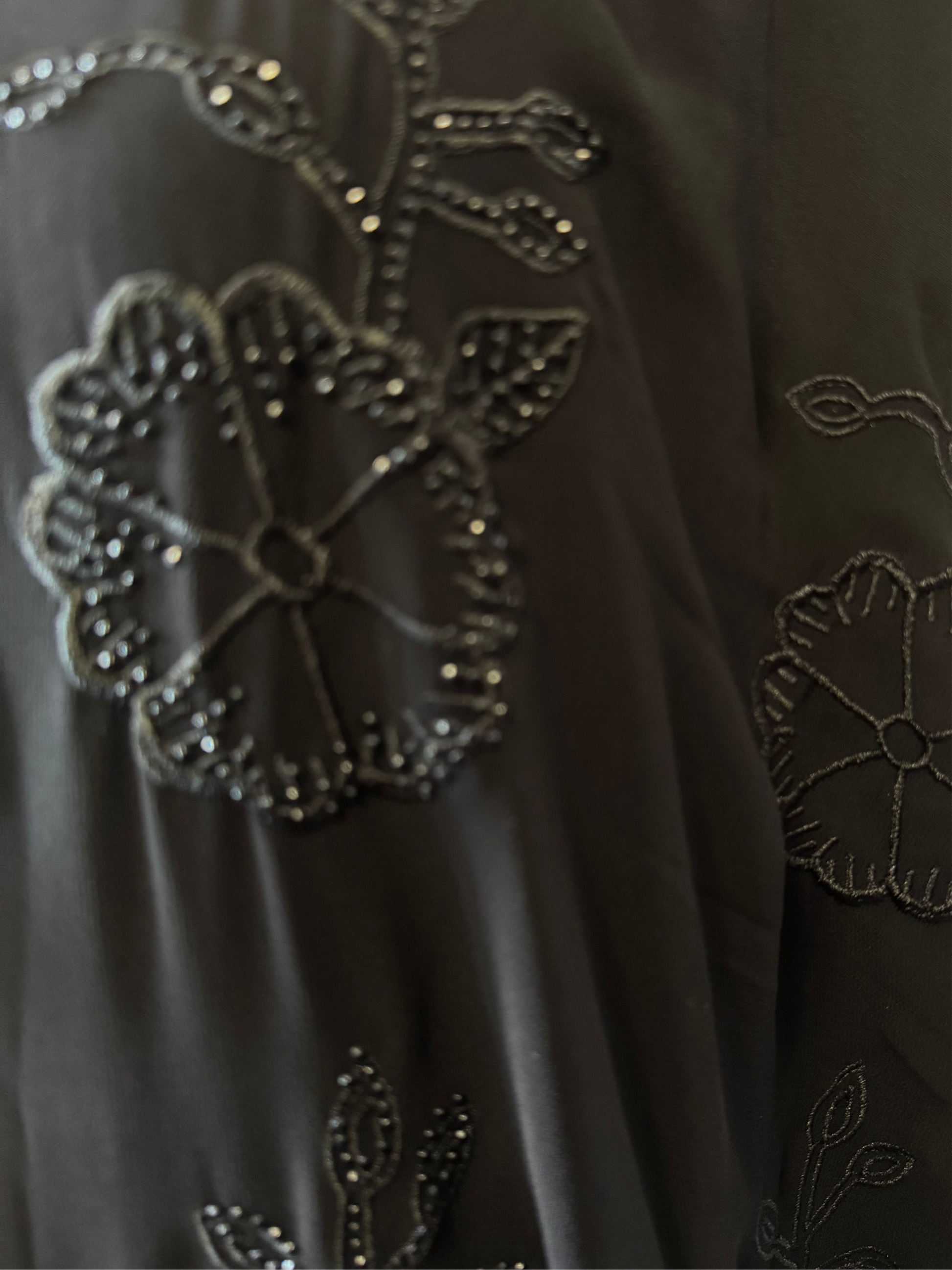 Black rhinestone abaya