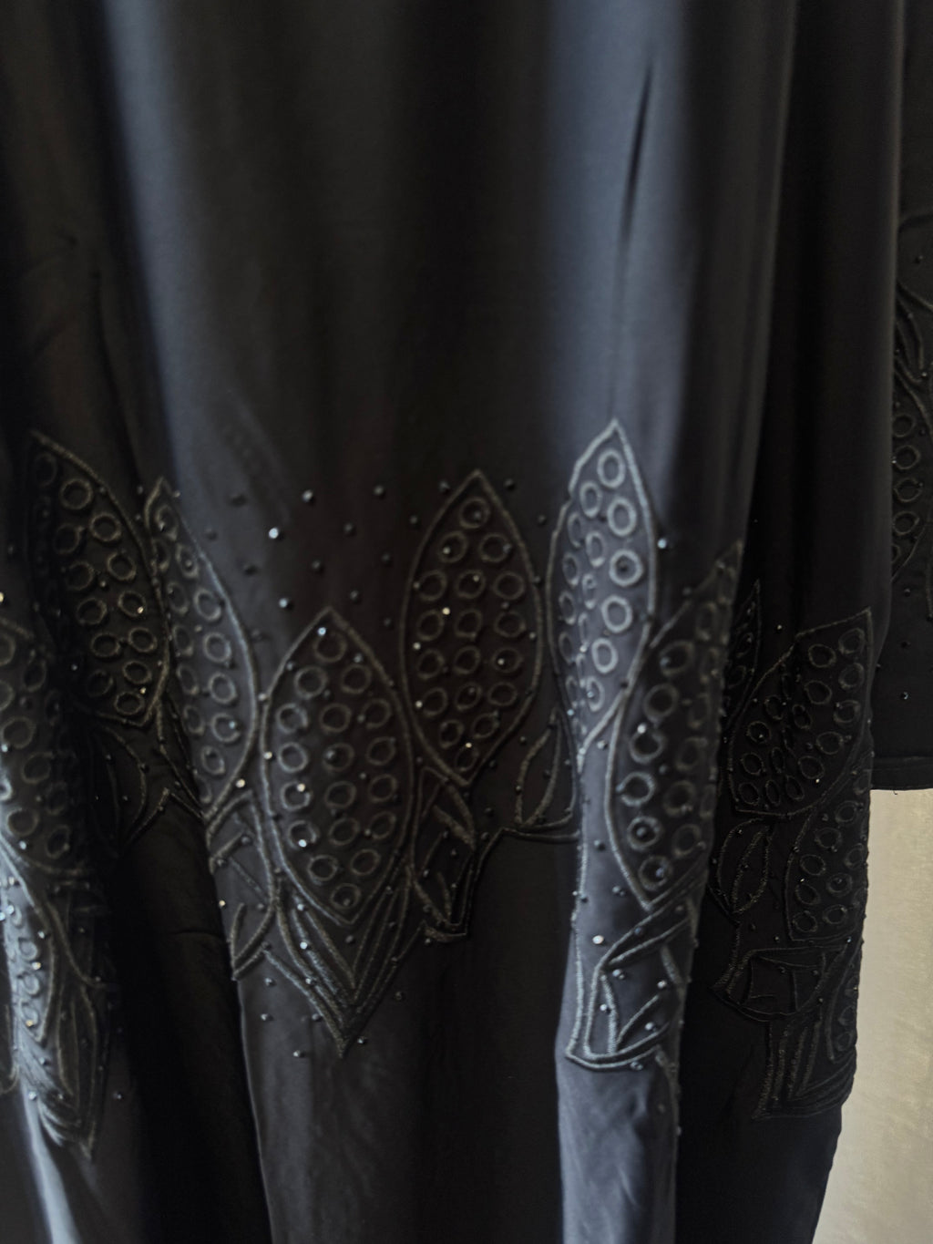 Black embroidered abaya