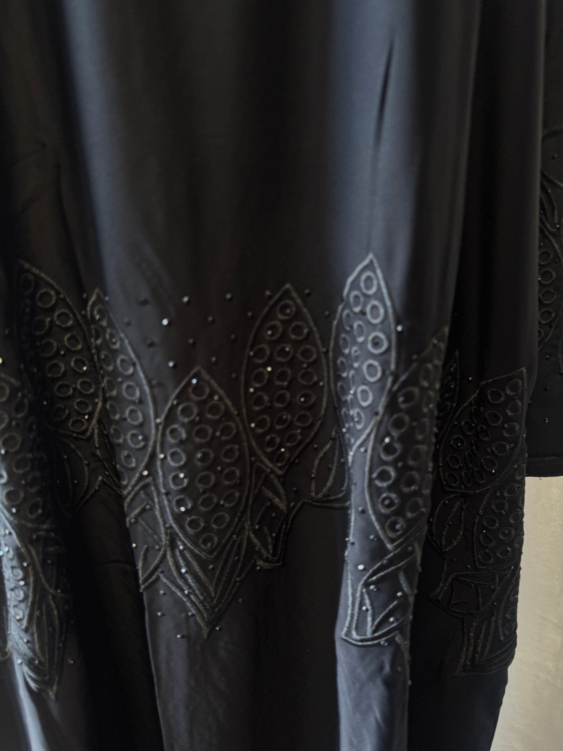 Black embroidered abaya