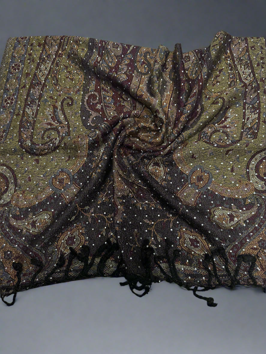 100% pure pashmina- rhinestone