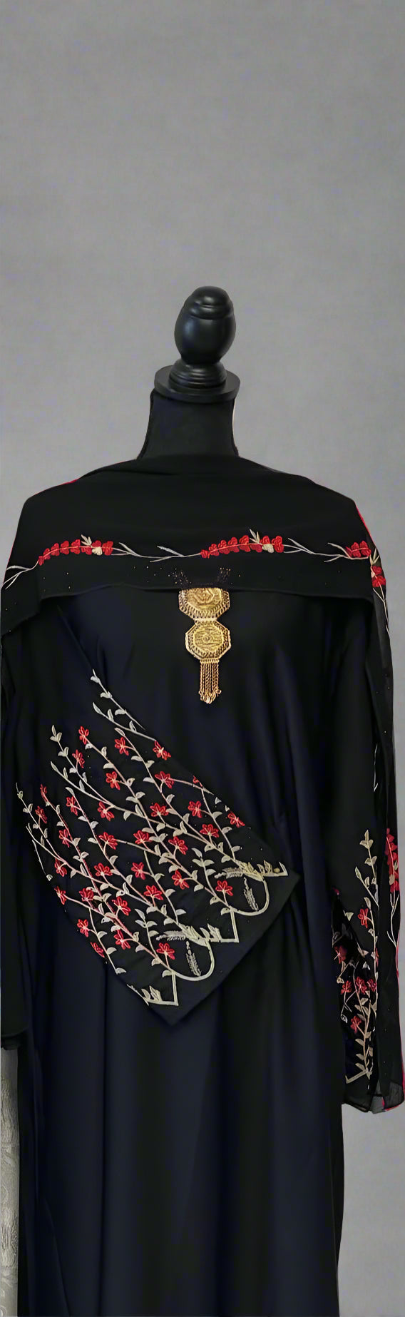 simple sleeve embroidery abaya