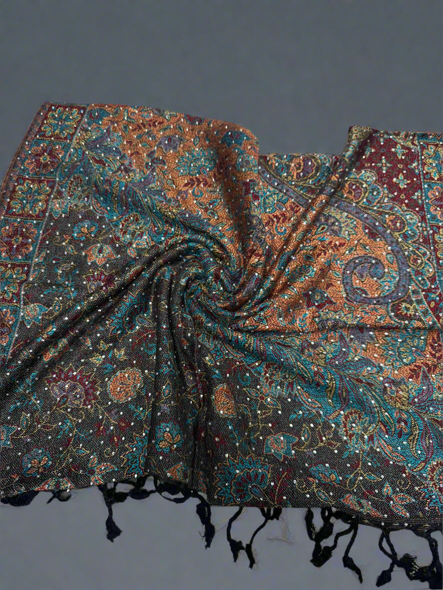 100% pure pashmina- rhinestone