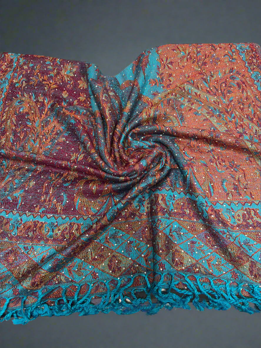 100% pure pashmina- rhinestone