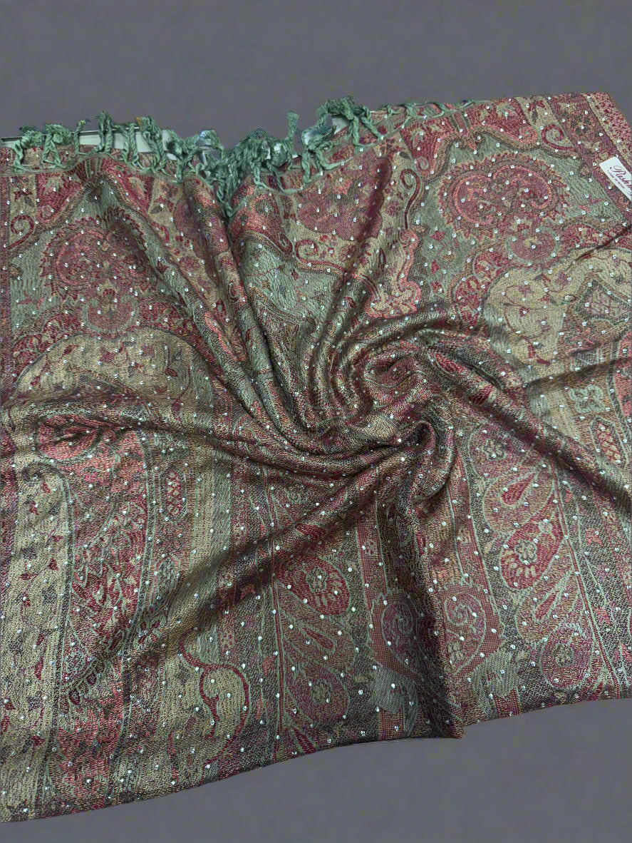 100% pure pashmina- rhinestone
