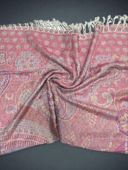 100% pure pashmina- rhinestone