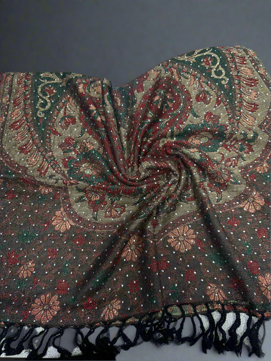 100% pure pashmina- rhinestone
