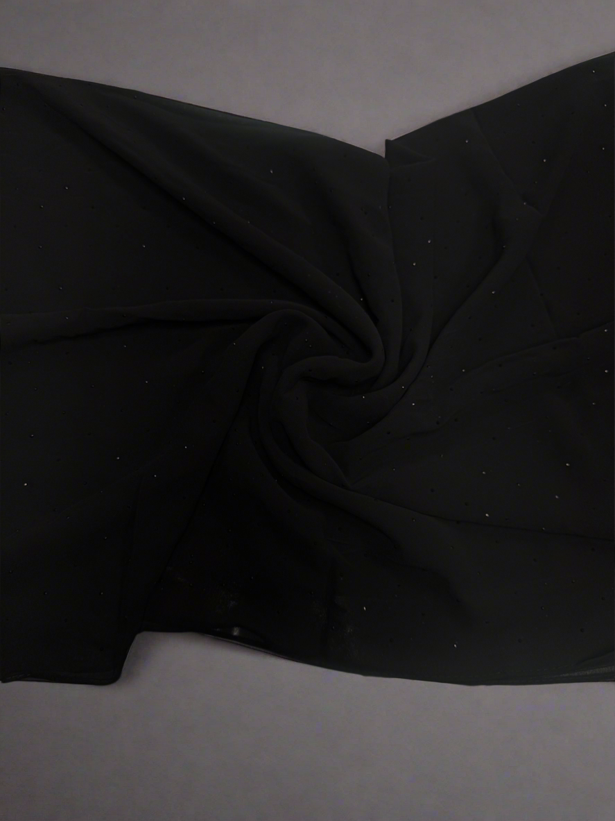 Black rhinestone chiffon