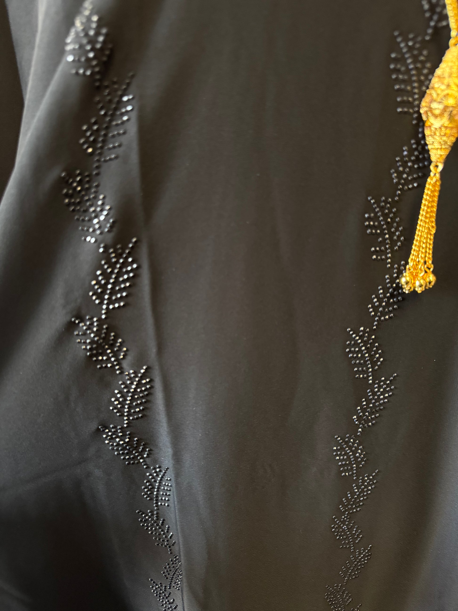 Black Rhinestone Abaya
