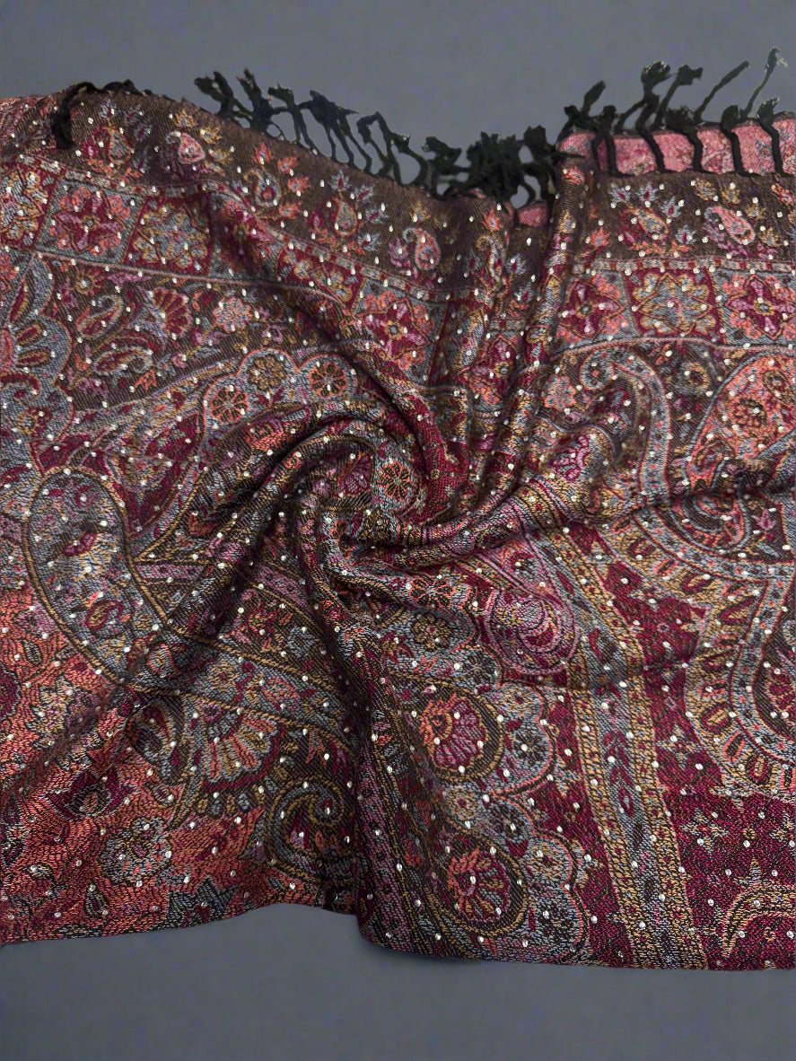100% pure pashmina- rhinestone