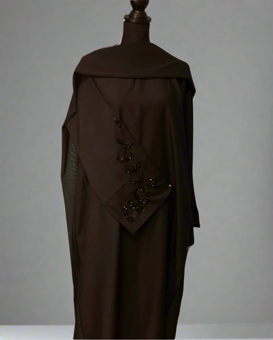 Embroidered linen abayas