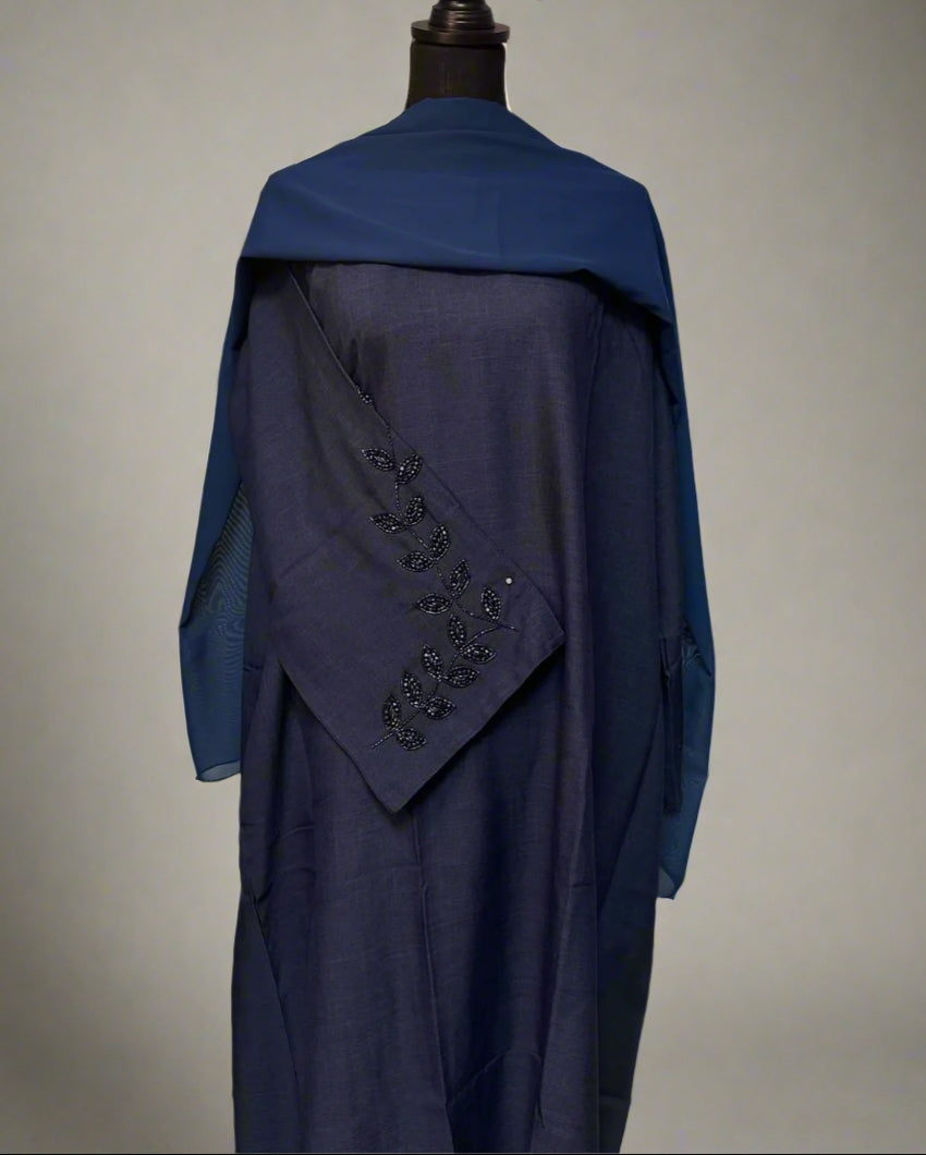 Embroidered linen abayas