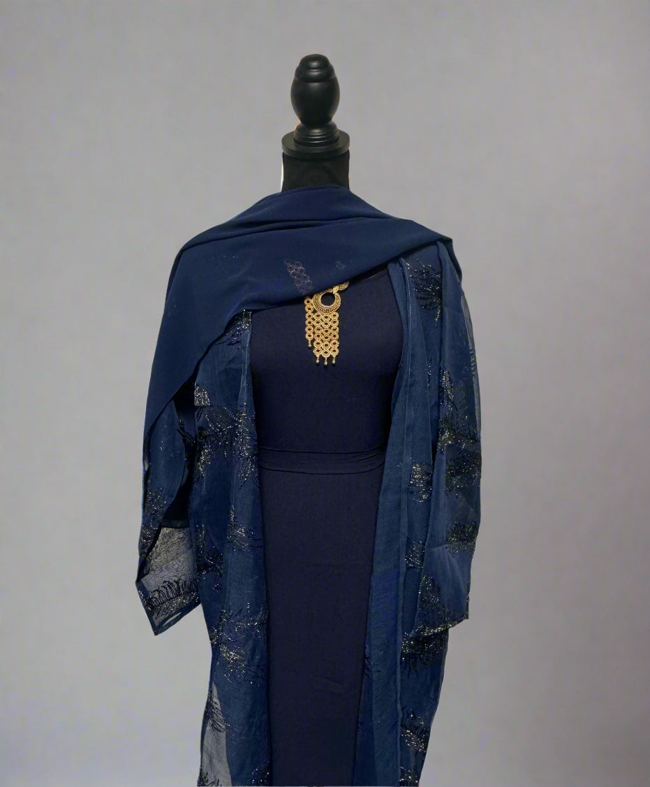 embroidered 3 pc abaya