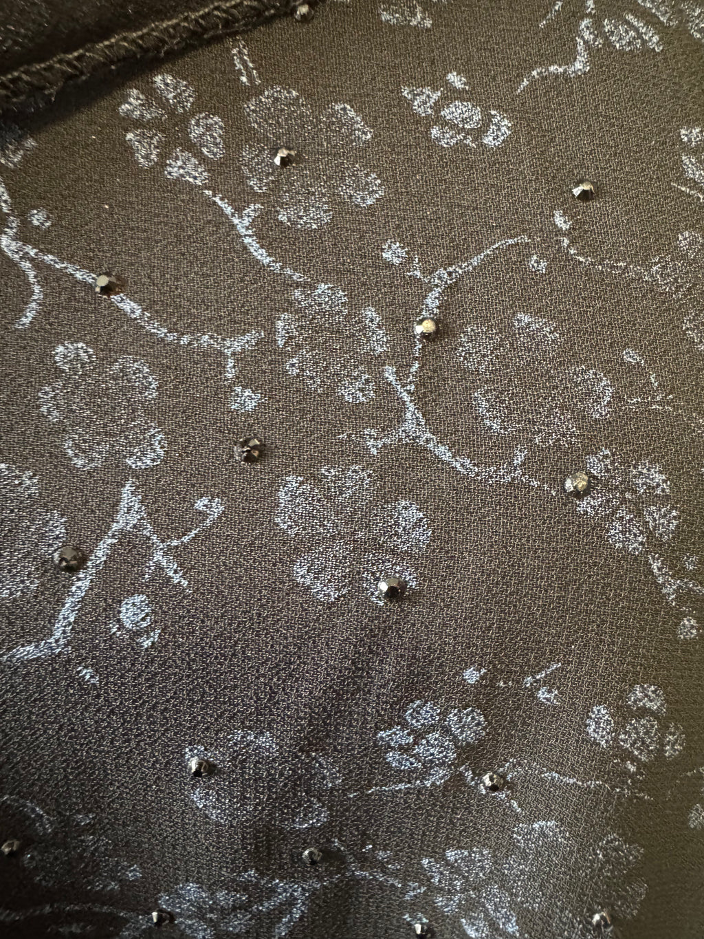 rhinestone flower printed abaya