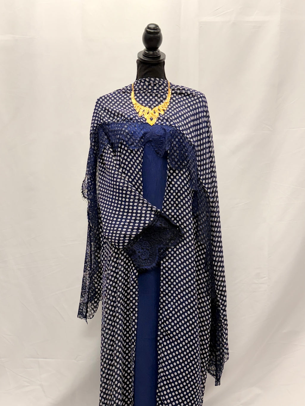 polka dot abaya set