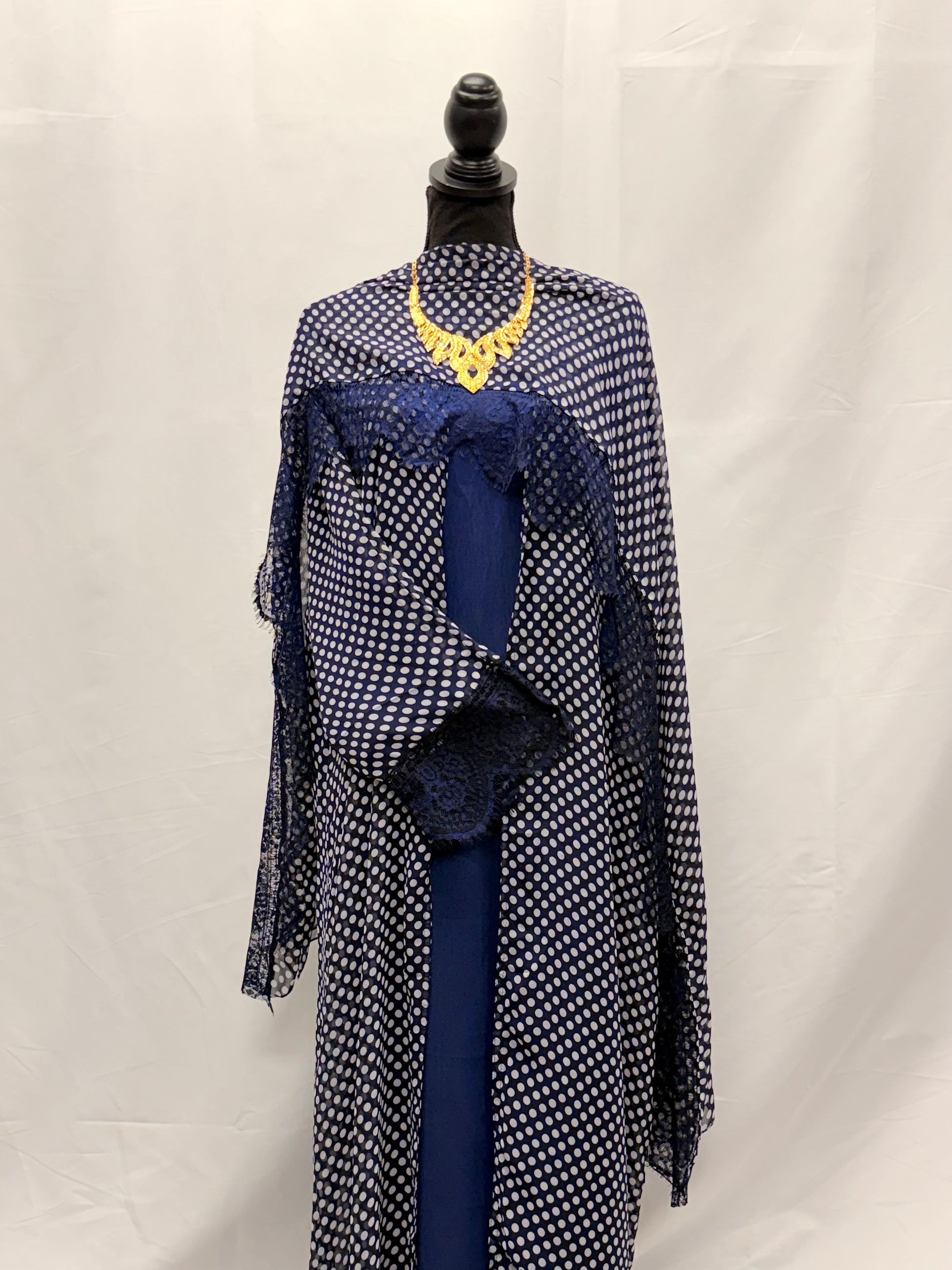 polka dot abaya set