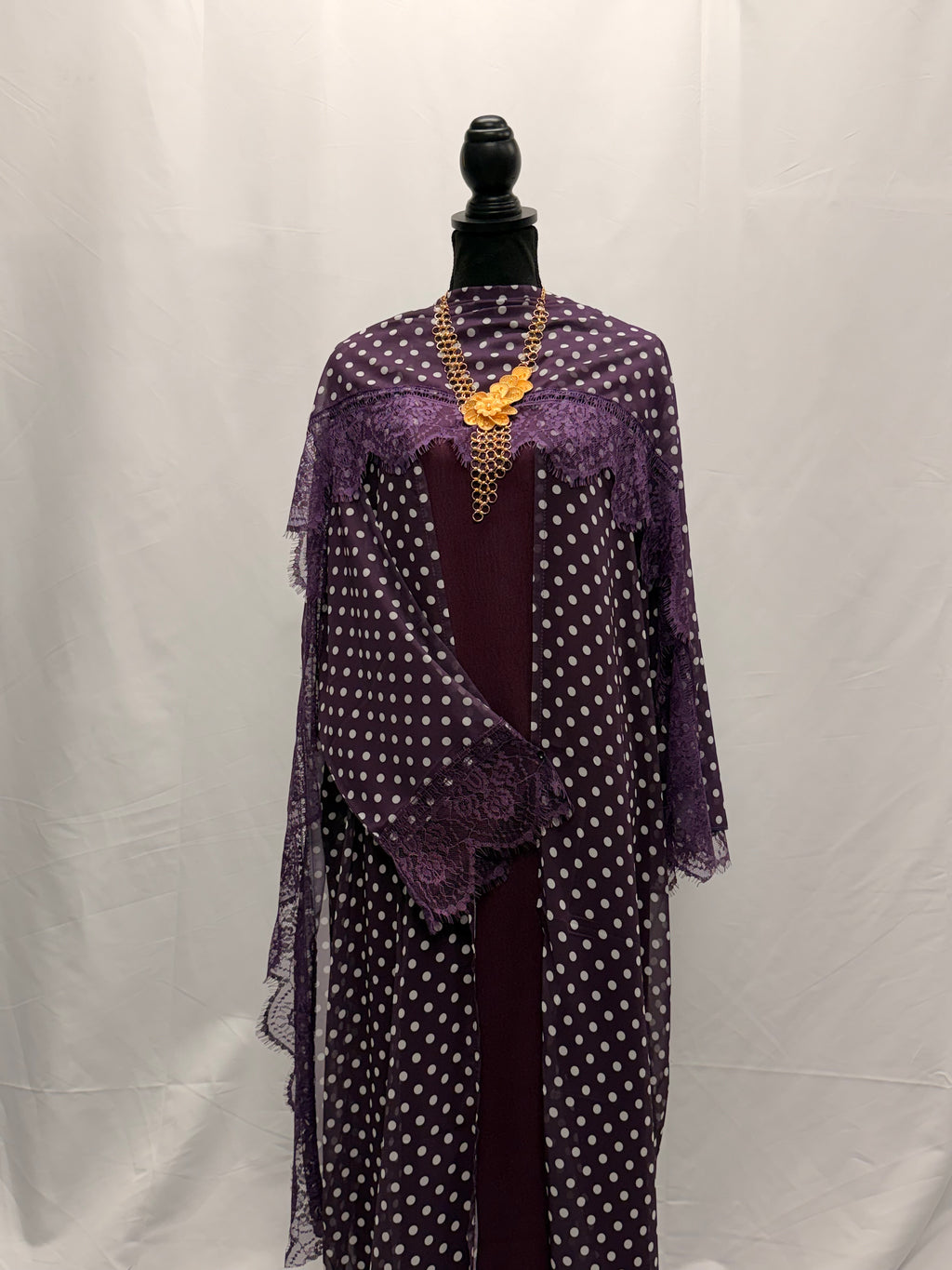 polka dot abaya set