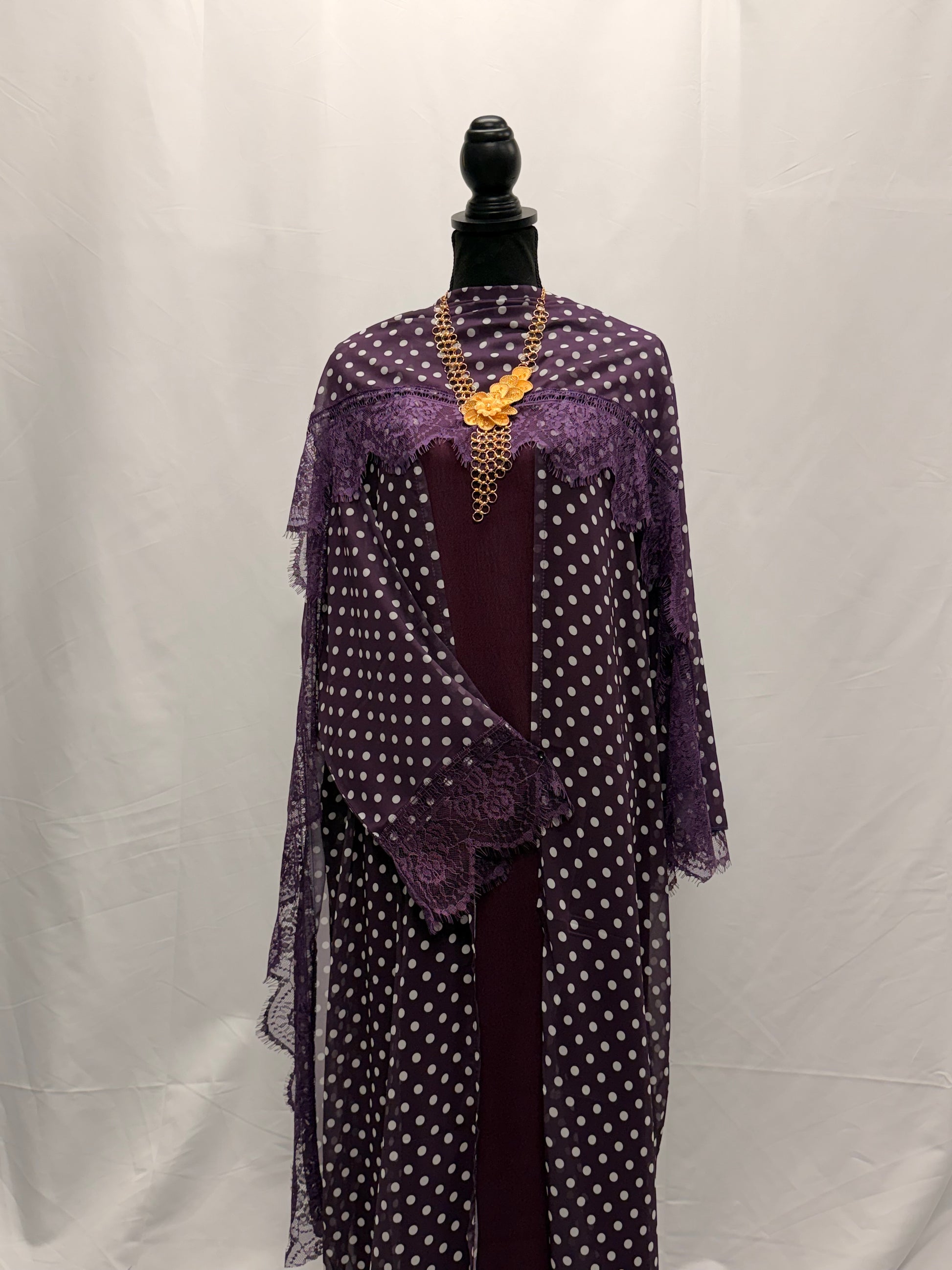 polka dot abaya set
