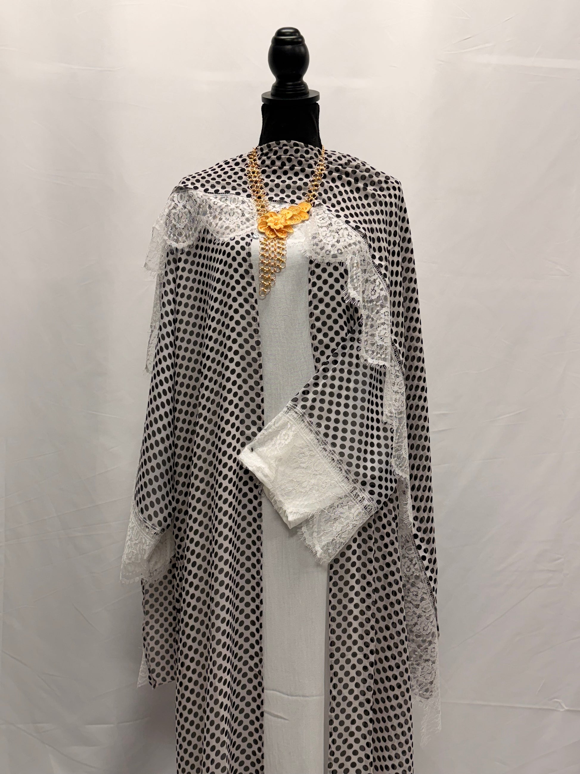 polka dot abaya set