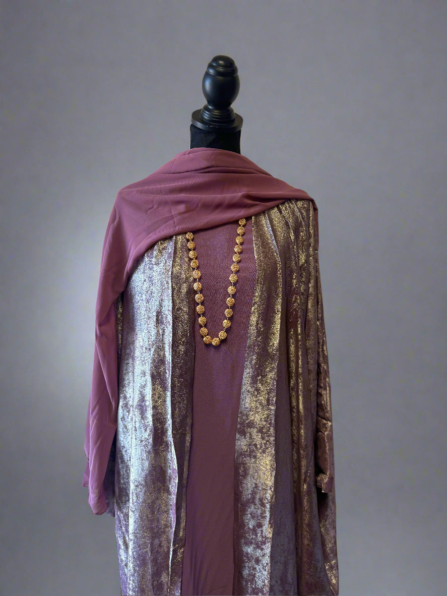 3 pc metallic abayas
