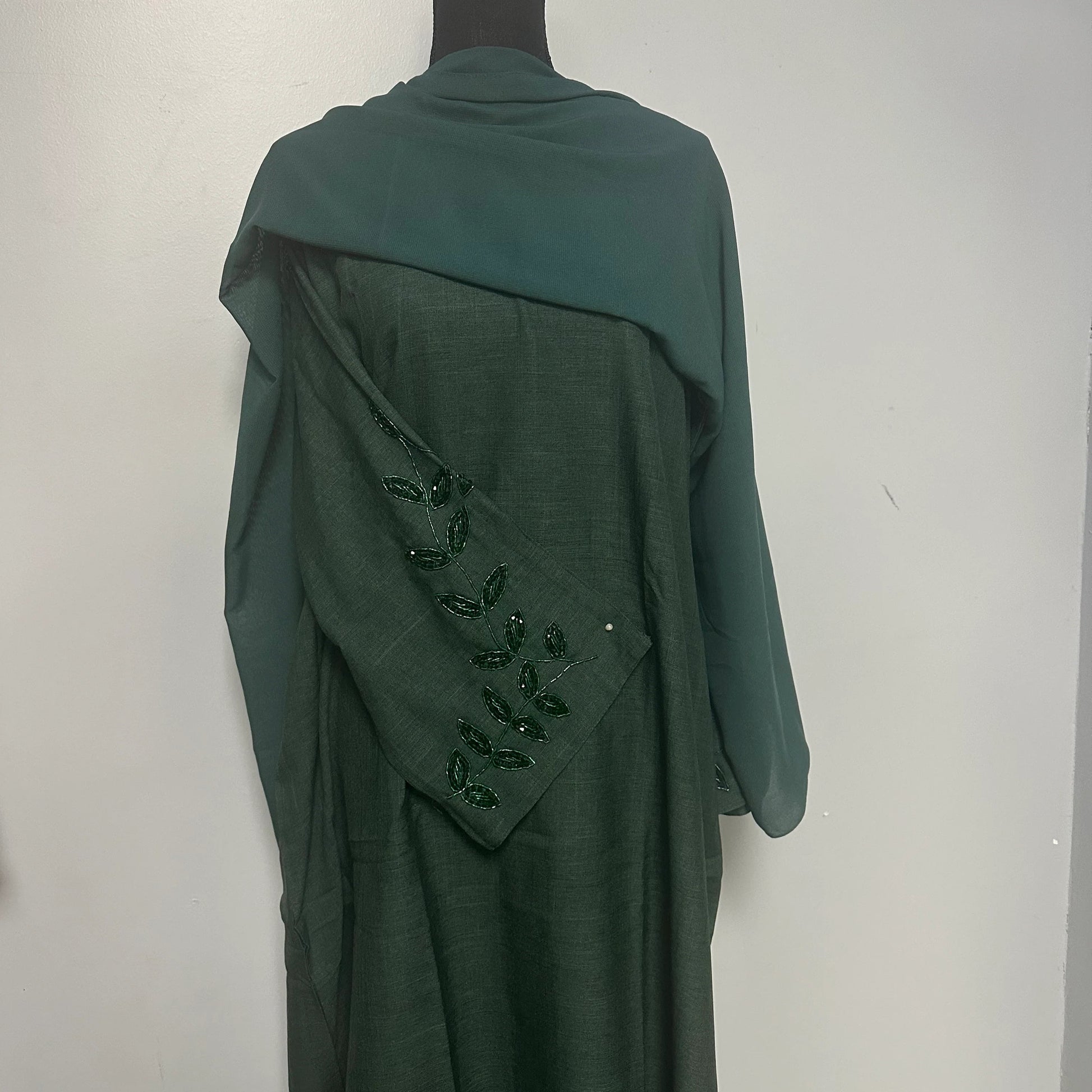 Embroidered linen abayas
