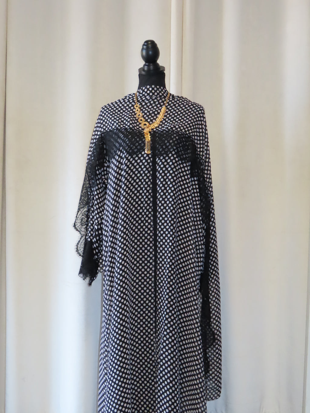 polka dot abaya set