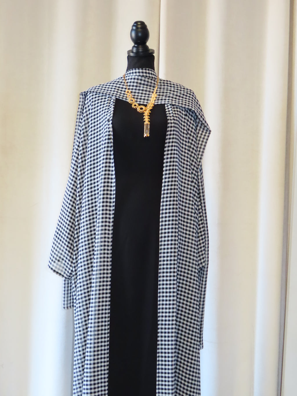 3pc plaid abaya set