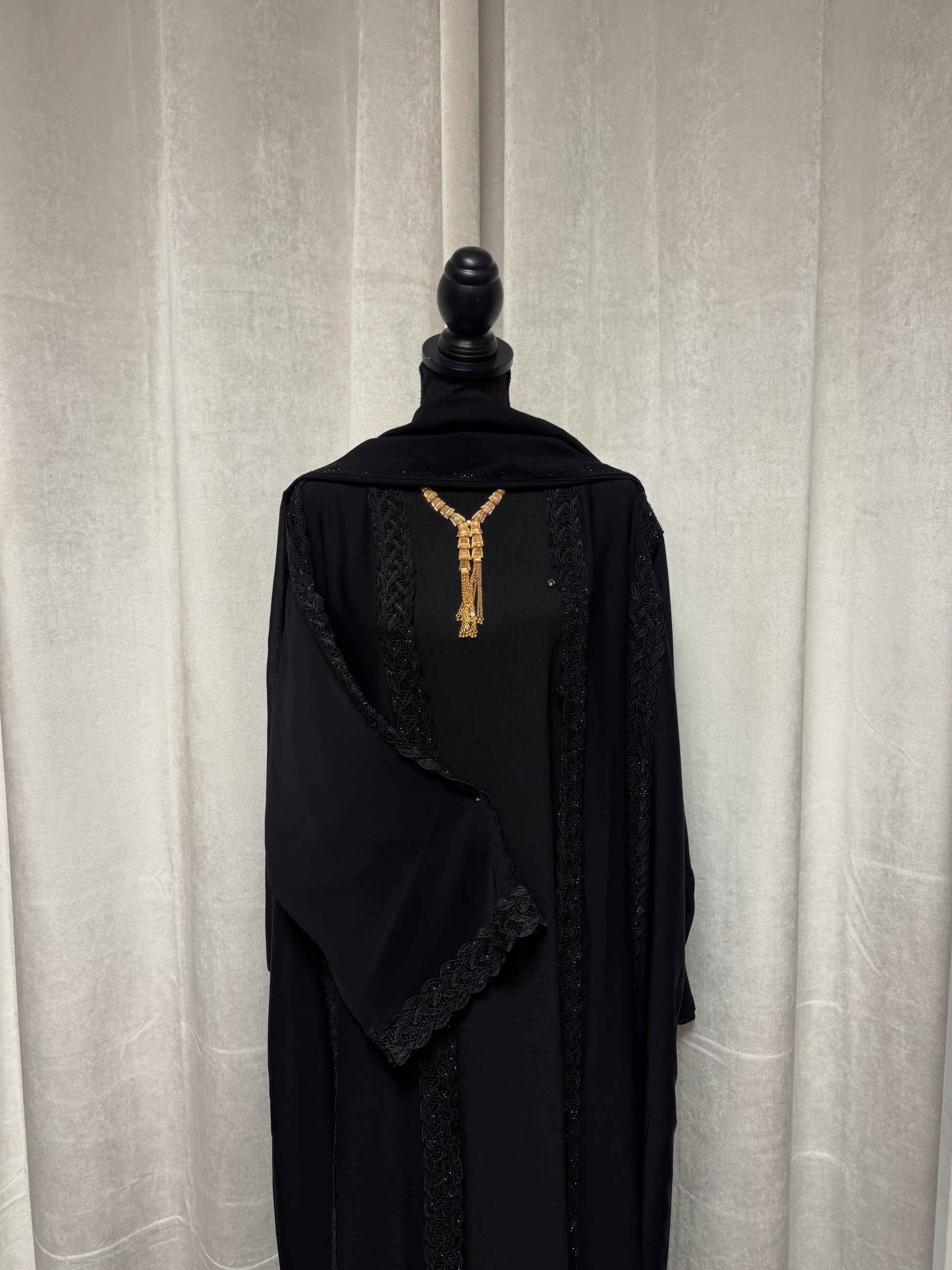 Lace Panel Abaya(open)