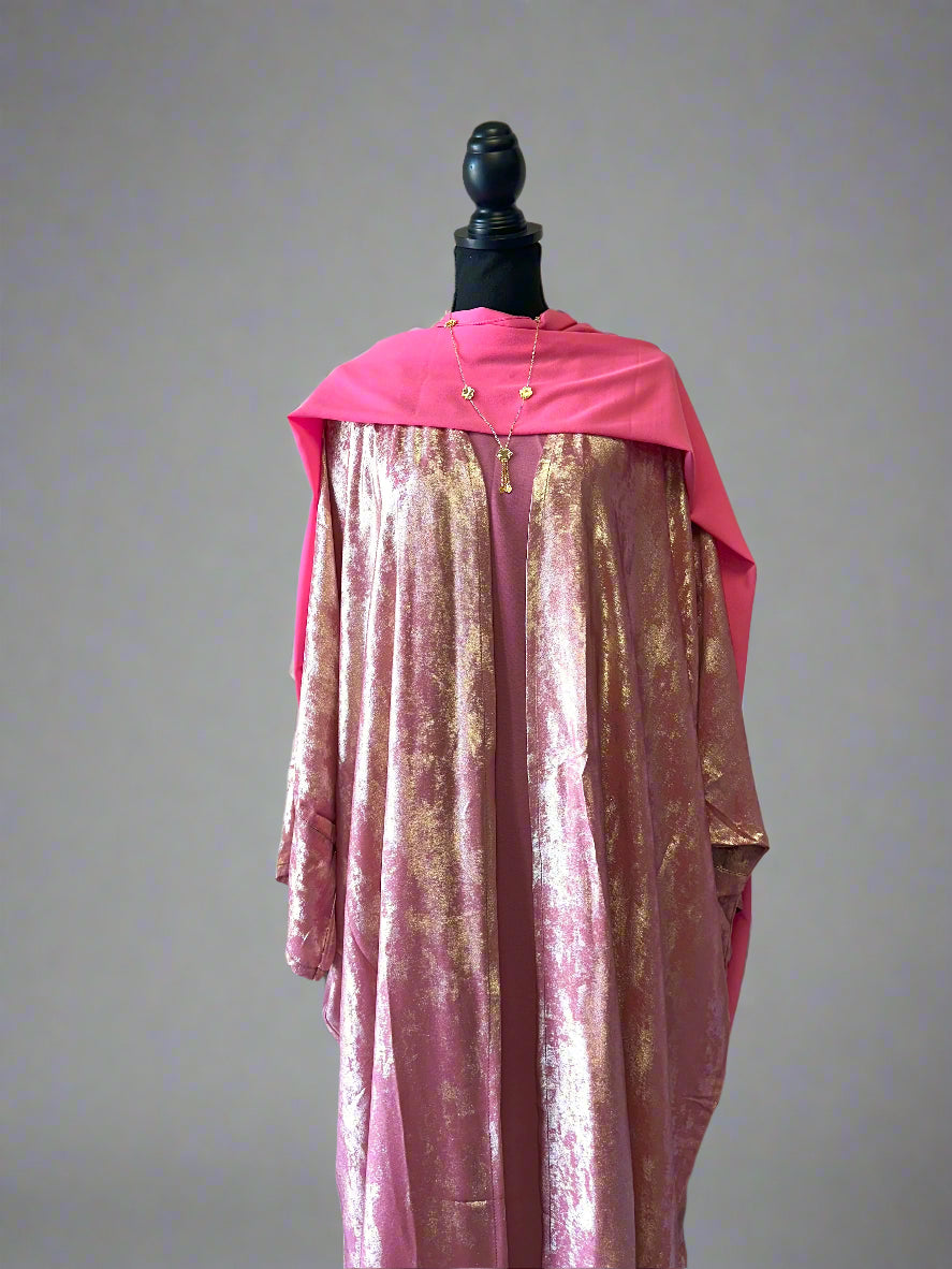 3 pc metallic abayas