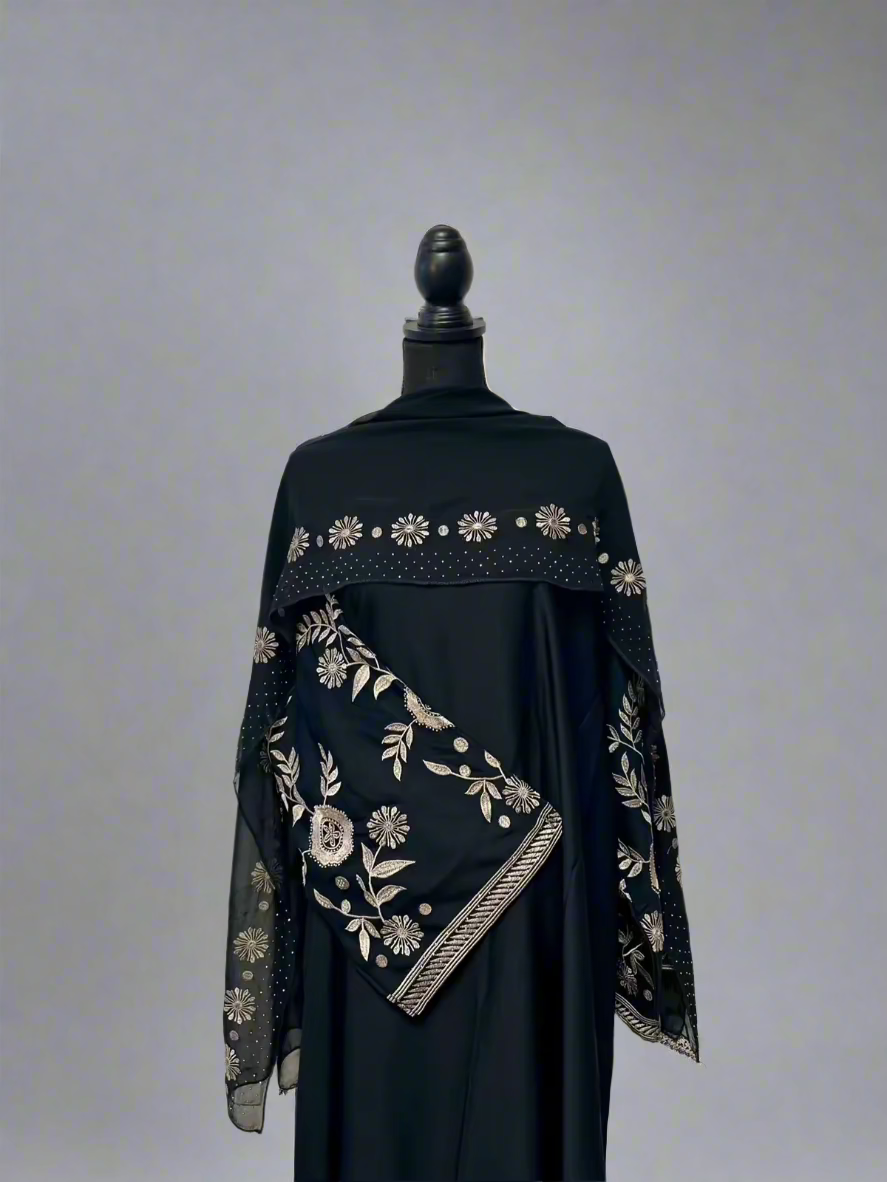 sleeve embroidered abaya